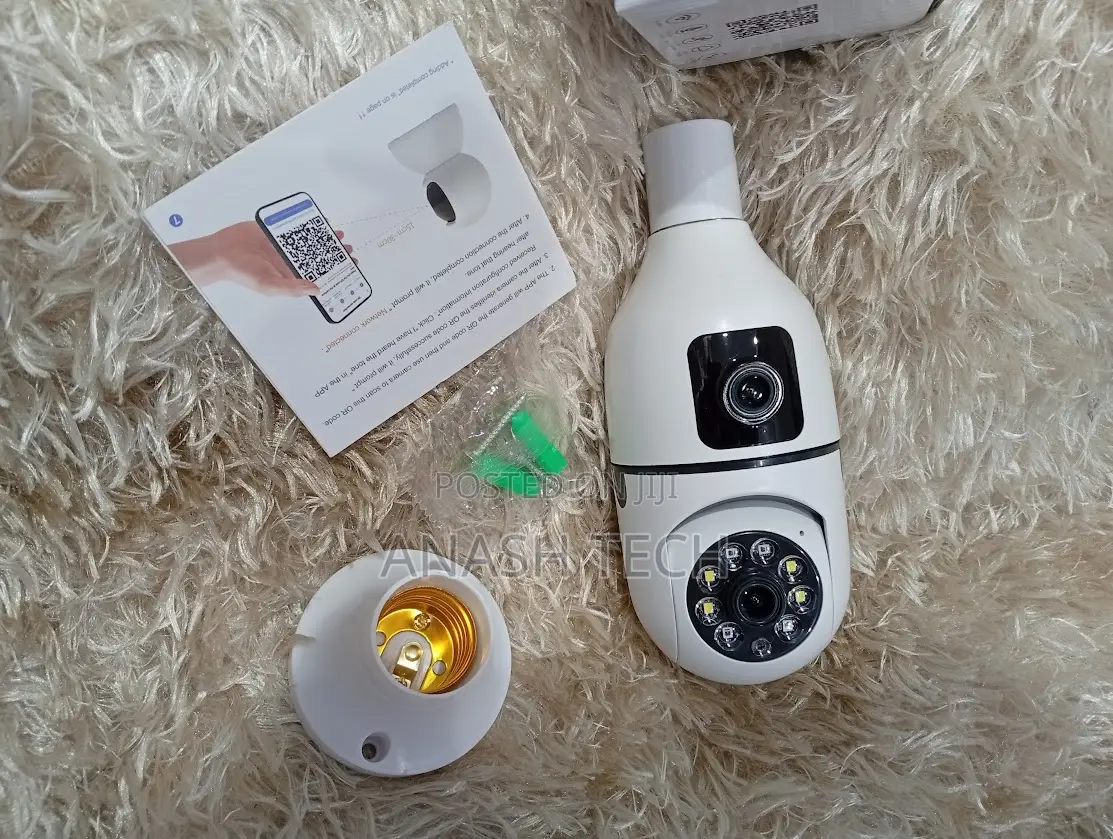 Double Lens Wifi 2 Lens PTZ Bulb Ip Night Vision Camera