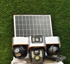 V380 Triple Lens Three Screens Camera Solar Rotatable Outdoor Camera