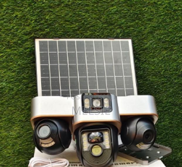 V380 Triple Lens Three Screens Camera Solar Rotatable Outdoor Camera