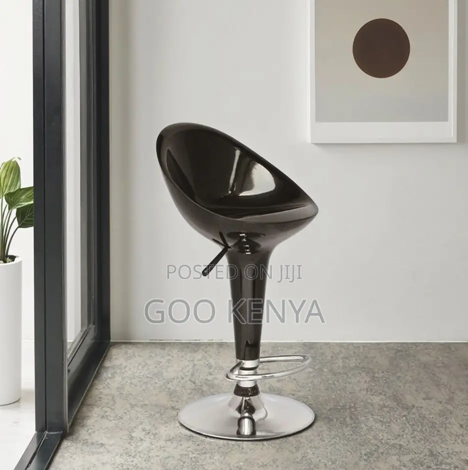 Home Bar Stool; Space-Saving Plastic Stool for Modern Bar Settings