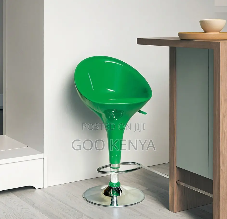 Home Bar Stool; Space-Saving Plastic Stool for Modern Bar Settings
