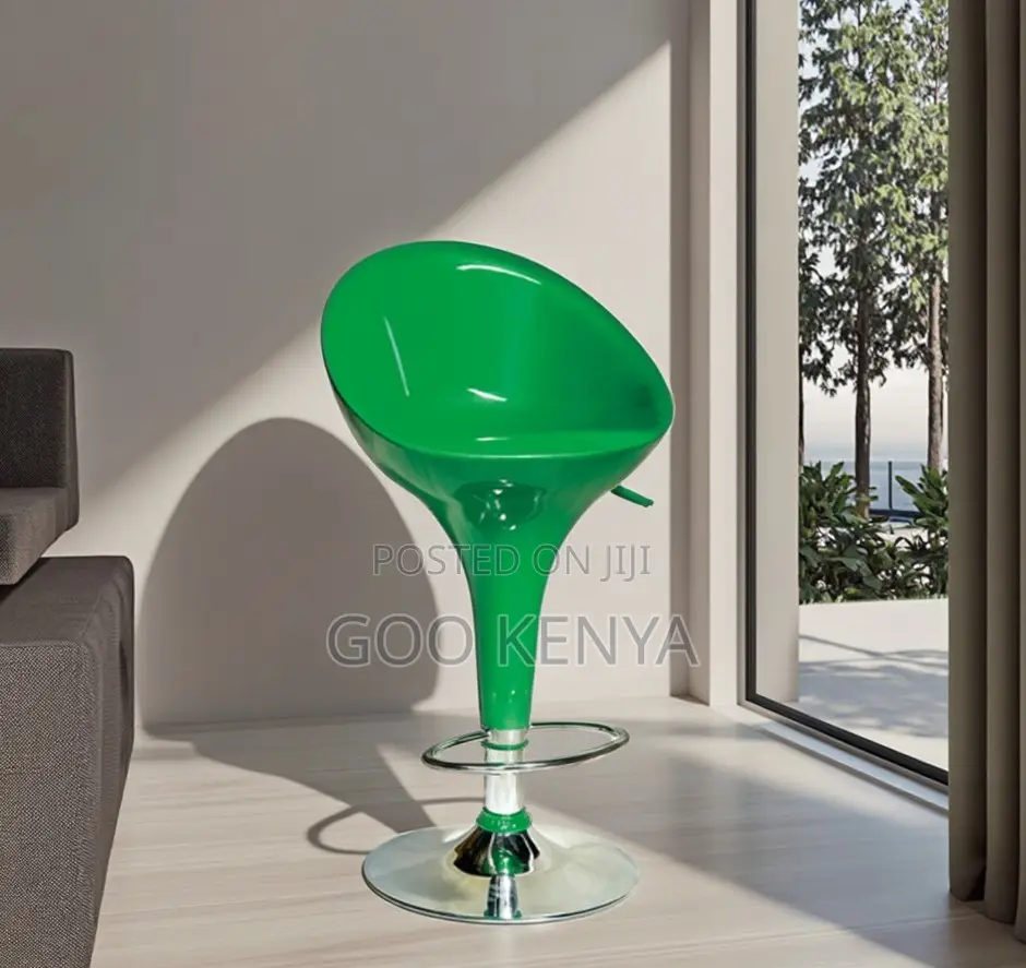 Home Bar Stool; Space-Saving Plastic Stool for Modern Bar Settings