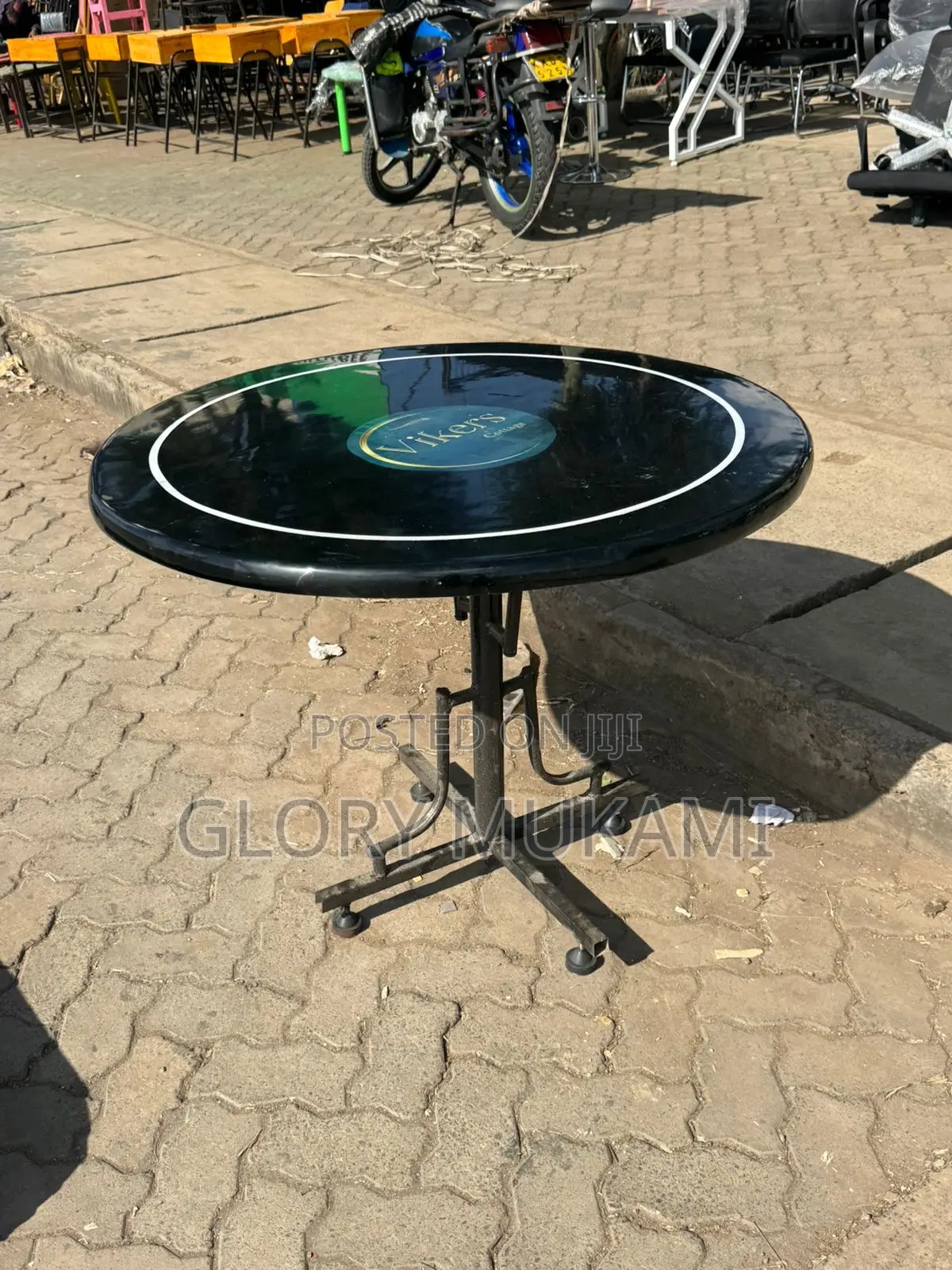 Round Black Marble Table