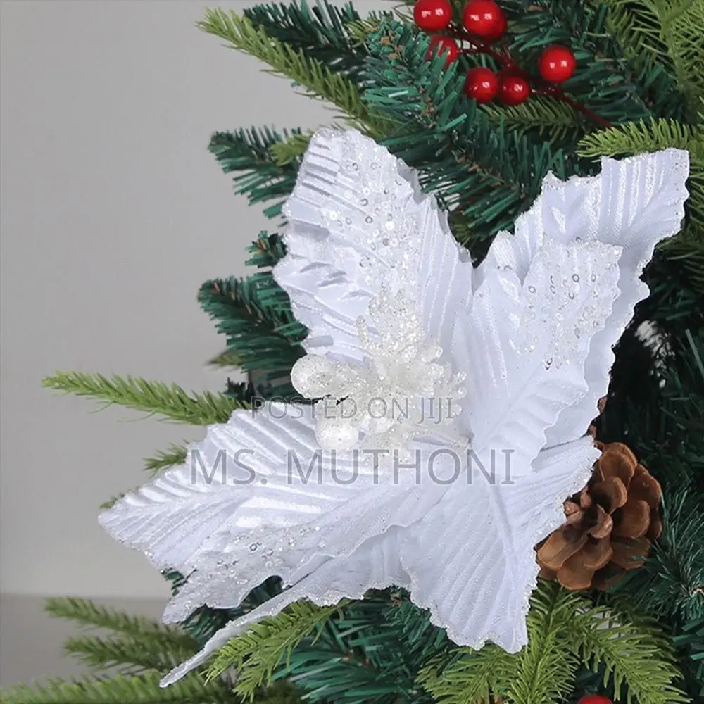 3 PCS Decorative Large Christmas Glitter Flower*