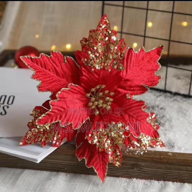 3 PCS Decorative Large Christmas Glitter Flower* - main view