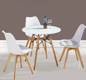 Home Dining Set; Durable Beech Wood Coffee Table With 4-Seater Dining