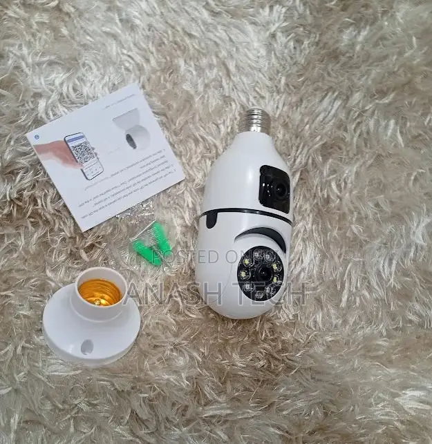 V380 Bulb Wireless Wifi Indoor Camera Dual Lens - Two-Way Audio