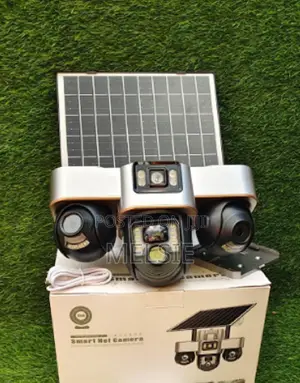 4g Triple Lens Floodlight Solar PTZ Camera V380 Rotatable Tripple Lens