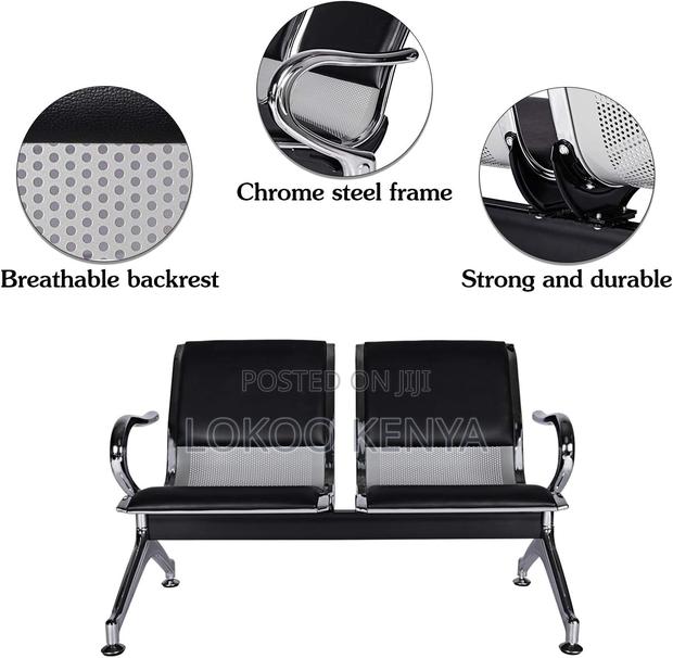 Office Bench; 2 Link Padded Reception/Visitor's Waiting Bench - thumbnail 2