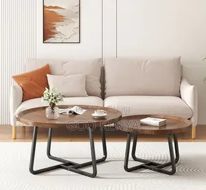 Home Table; Compact Wood Round Coffee Table for Small Living Rooms
