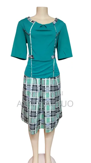 Red/Teal and Plaid One Peace Dresses 11