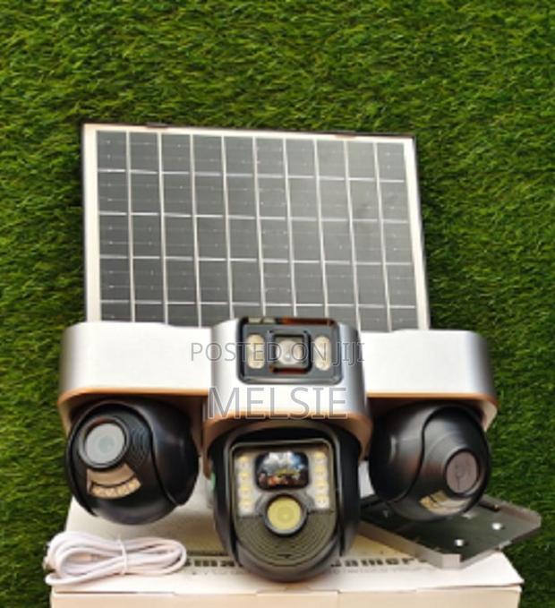 V380pro 3 Lens With 3 Screens Solar 4g PTZ Security With Solar Panel - main view