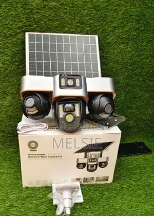 Camera V380pro 3 Lens With 3 Screens Solar 4g Tripple Lens Camera