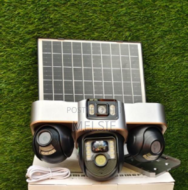 3-Lens PTZ Camera With Solar Street Light Tripple Lens Camera