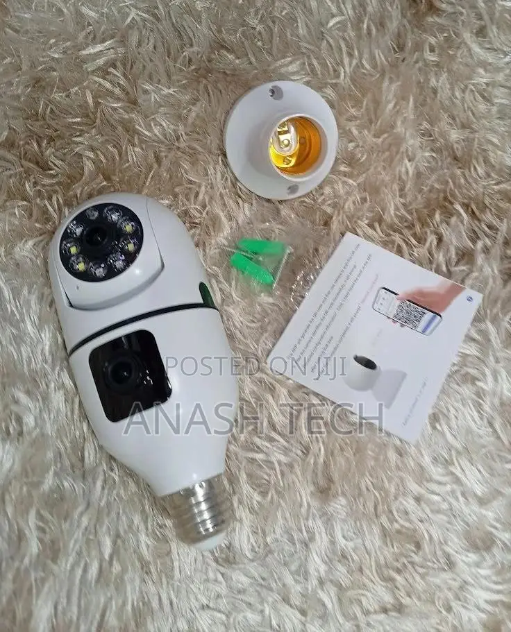 Dual Lens Bulb Camera V380 360 Bulb Camera PTZ