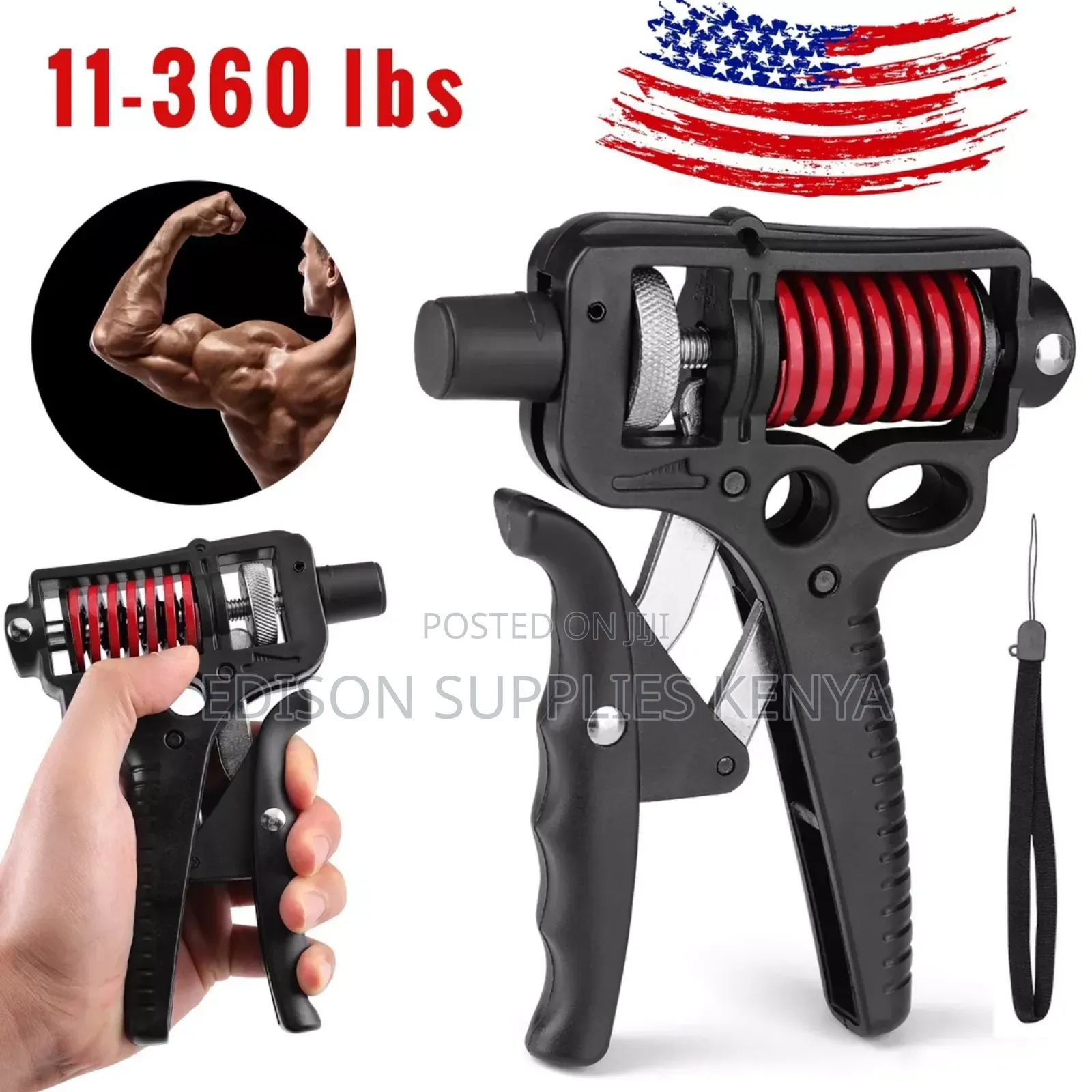 Hand Grip Strengthener 165kgs Adjustable Hand Gripper 5 To 165kg