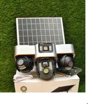3-Lens PTZ Camera With Solar Street Triple Lens Security CCTV Camera