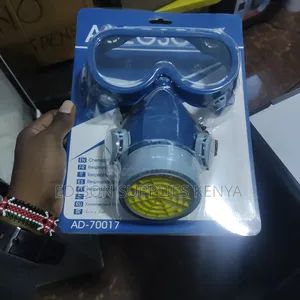 Gas Mask & Safety Goggles Glasses Combo Dust Chemical Respirator Masks