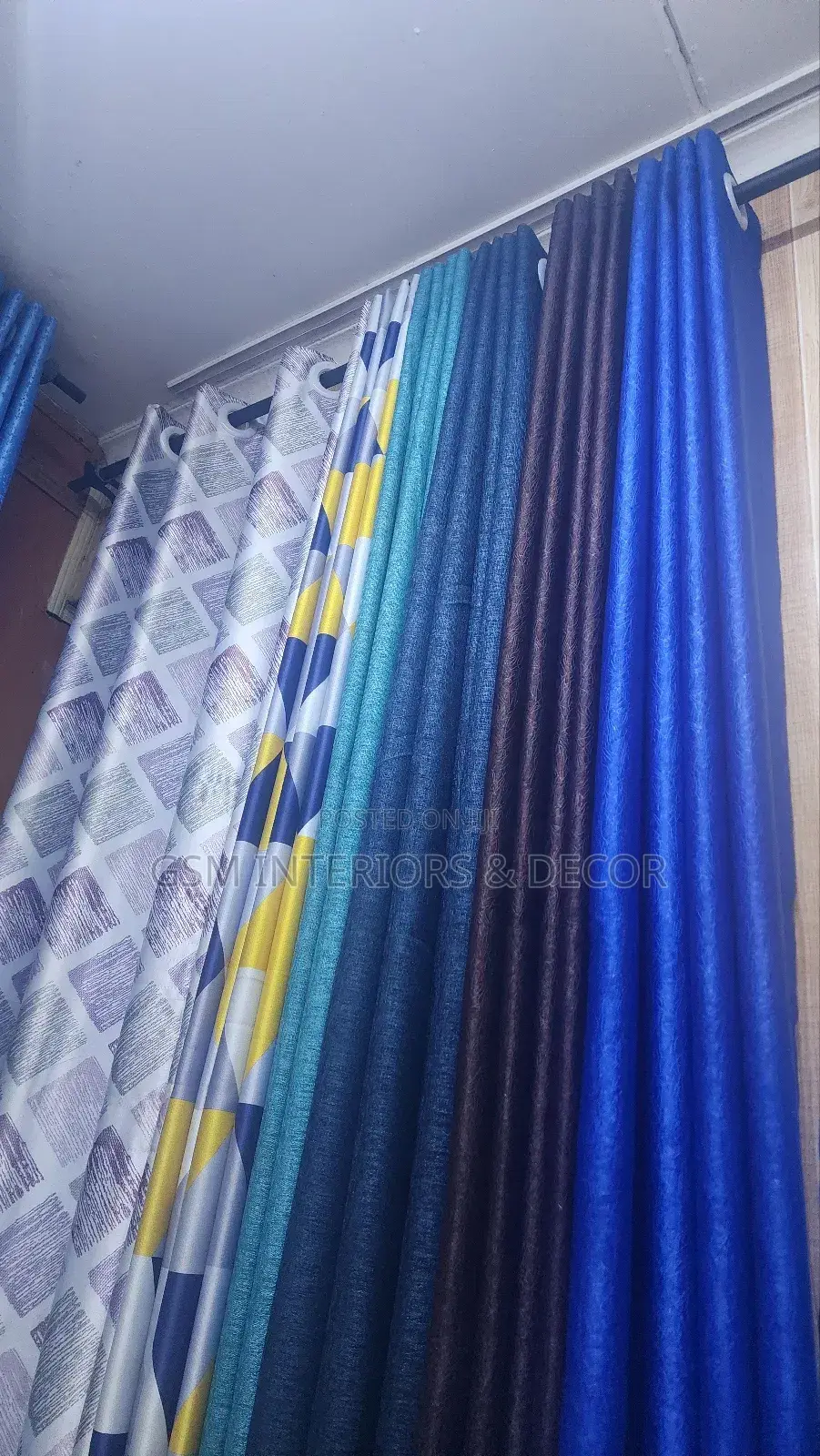 Bright Blue Curtains for Your Theme