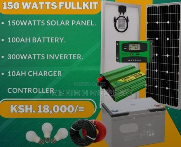 150watts Full Solar Kit System With 300watts Inverter (Primetech - main view