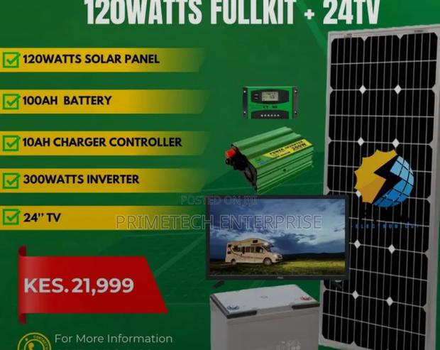 120watts Panel Full Solar Kit With 24" Tv (Primetech - main view