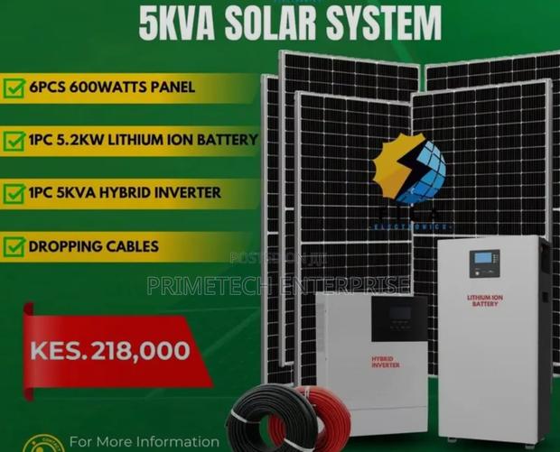 5kva Full Solar Kit System With Lithium Battery Primetech - main view