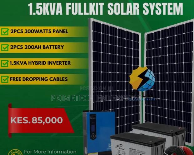 1.5kva Fullkit Solar System With Ritar Battery Primetech - main view