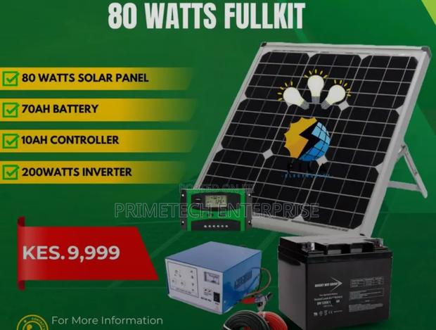 80watts Full Kit Solar System With 200w Inverter - main view