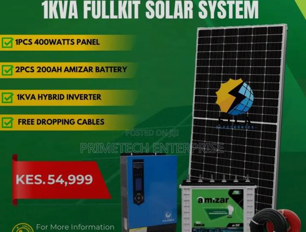 1kva Fullkit Solar System With Amizar Battery - main view