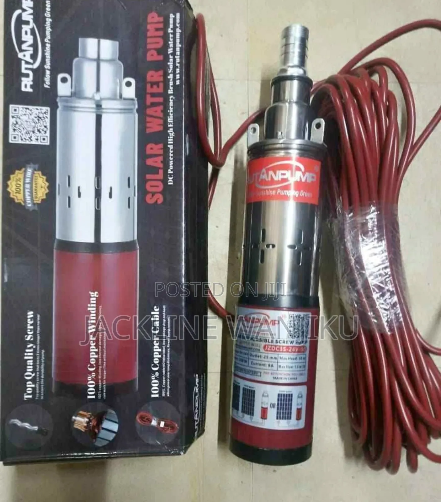 Solar Water Pump Rutan 250w / Rutan Submersible Water Pump 50m Head