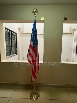 Official Usa Flag Stand With Eagle Top and Flag