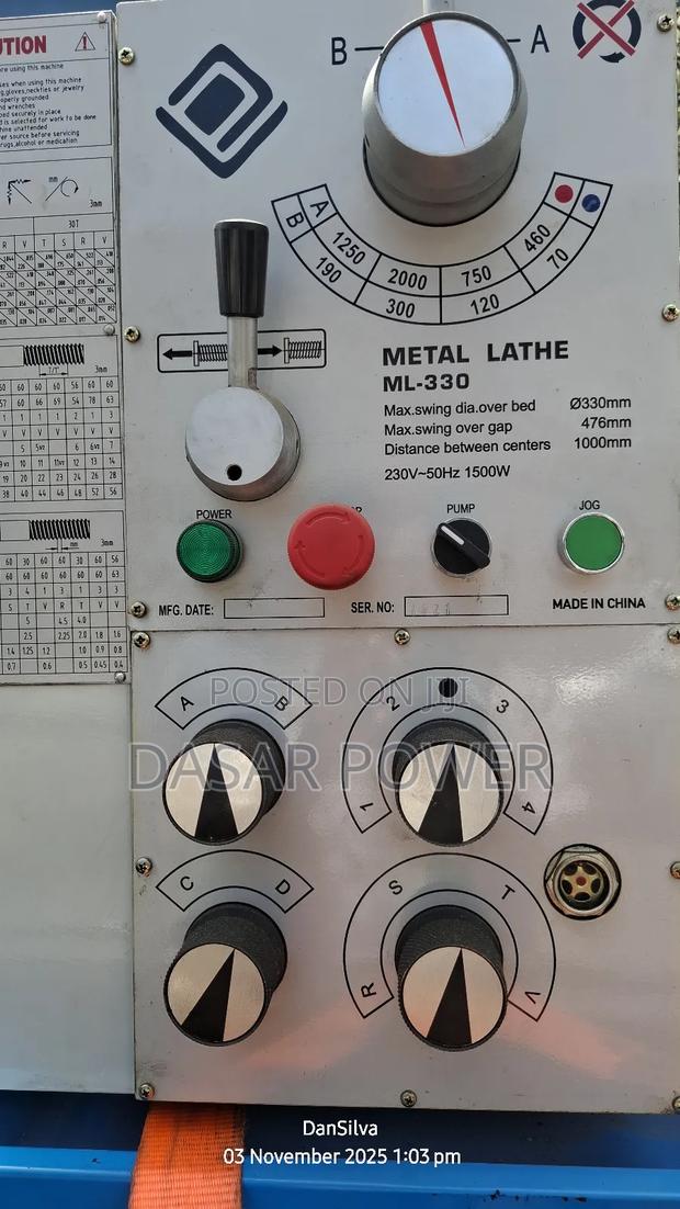 Ml330 Metal Lathe Machine. - thumbnail 3