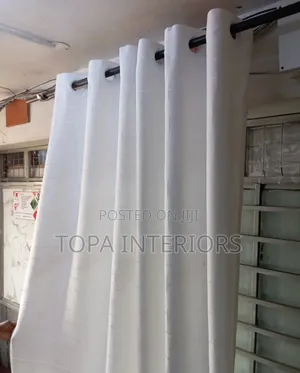 Elegant Bright White Curtains Per Metre When Stitched