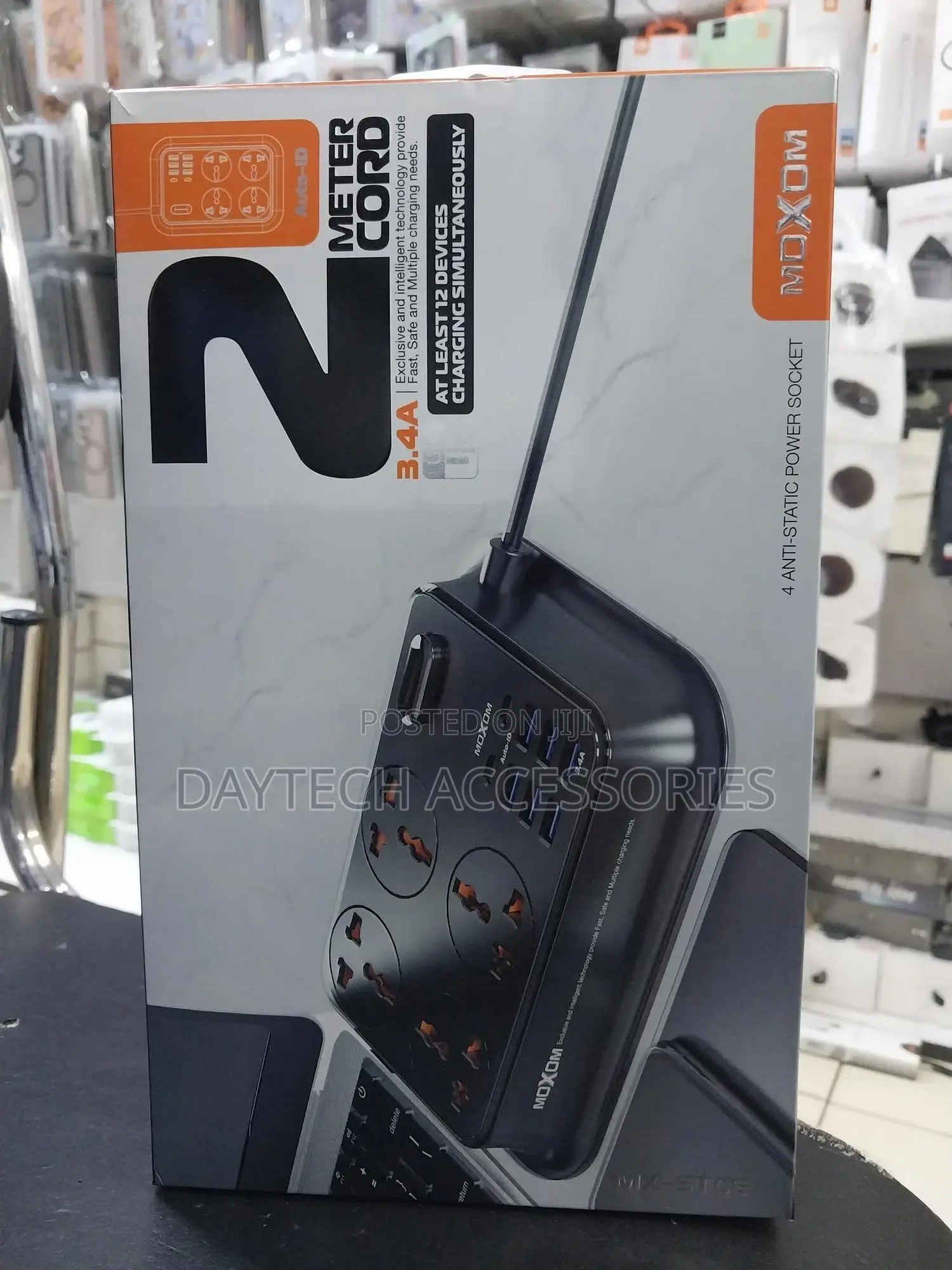 Moxom 4 Anti-Static Power Socket(4 Socket, 6 Usb Ports,2 Type-C Ports)