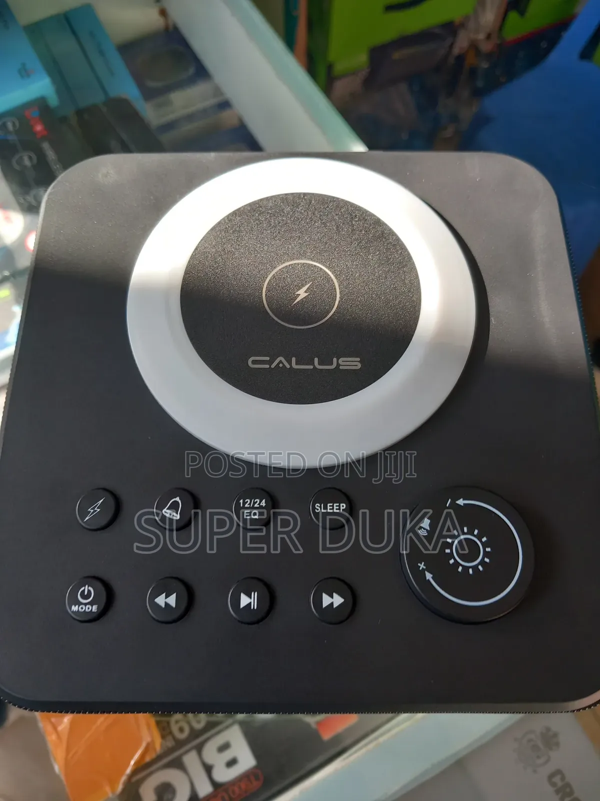 Bluetooth Speaker With a Digital Alarm Clock and Wireless Charging.