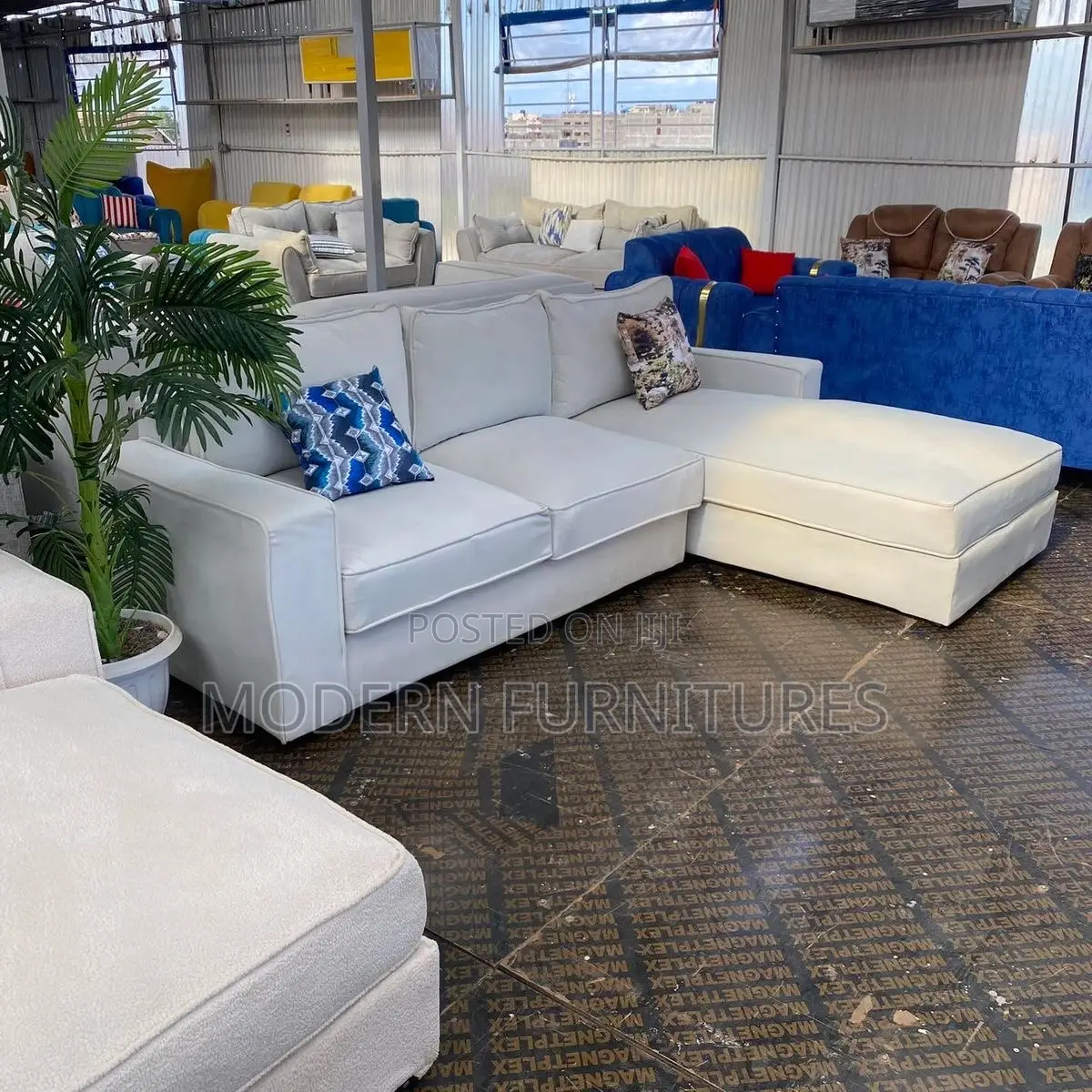 White L Shaped Sofa