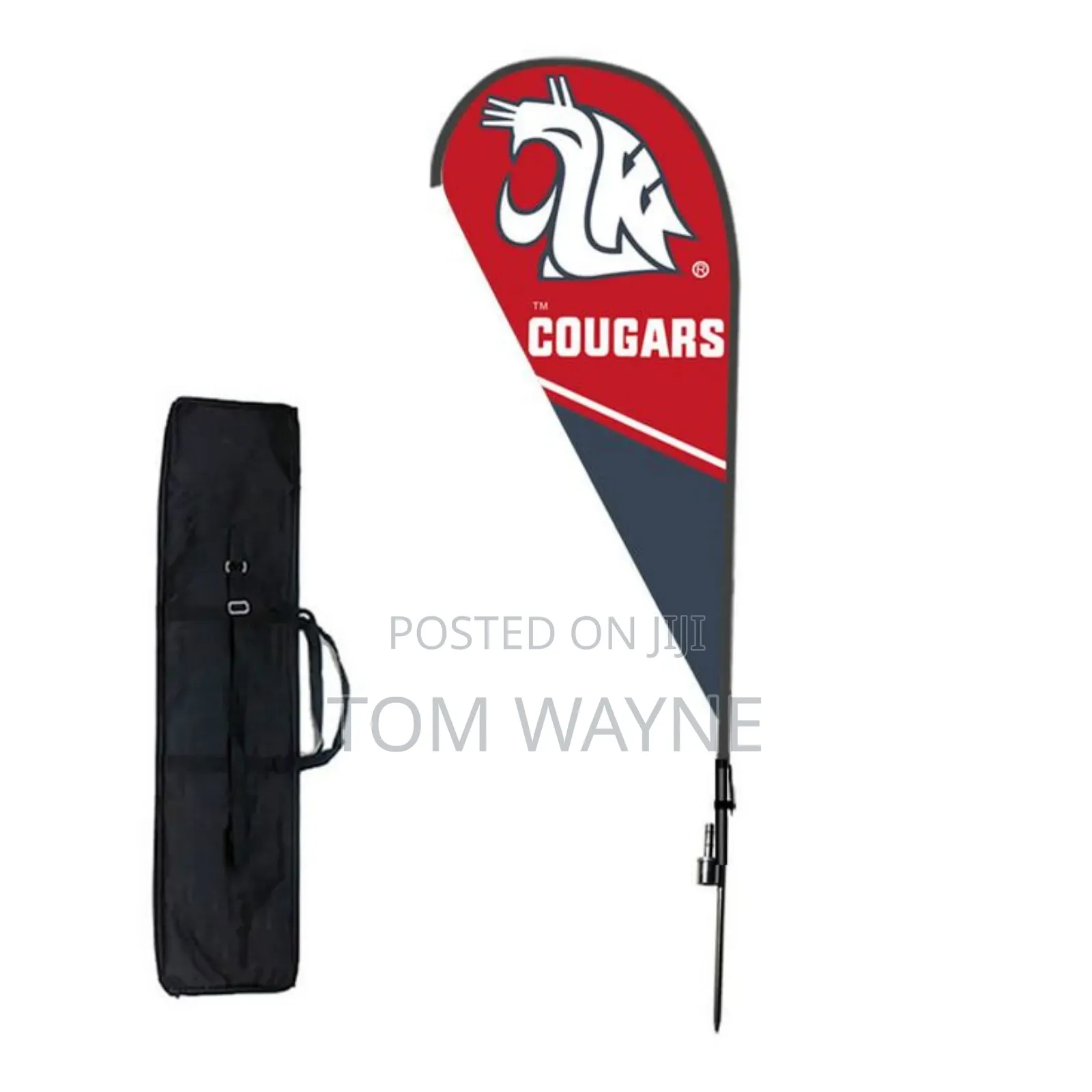 Teardrop Shaped Flag, Complete Set of Stands and Its Bag