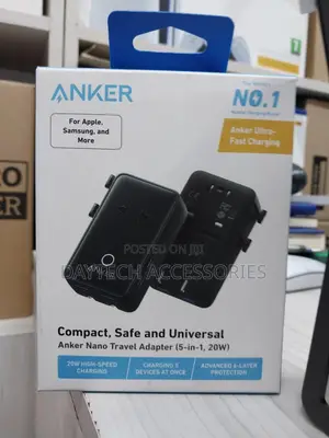 Anker - Nano Travel 5-Port Power Adapter Smart Temperature Control.