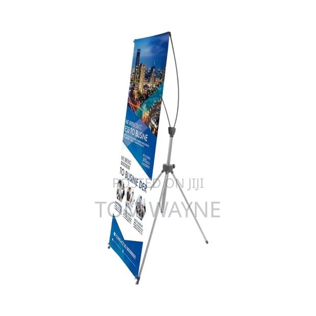 X Banner Branded and Fitted on Very Stable X Stand - main view