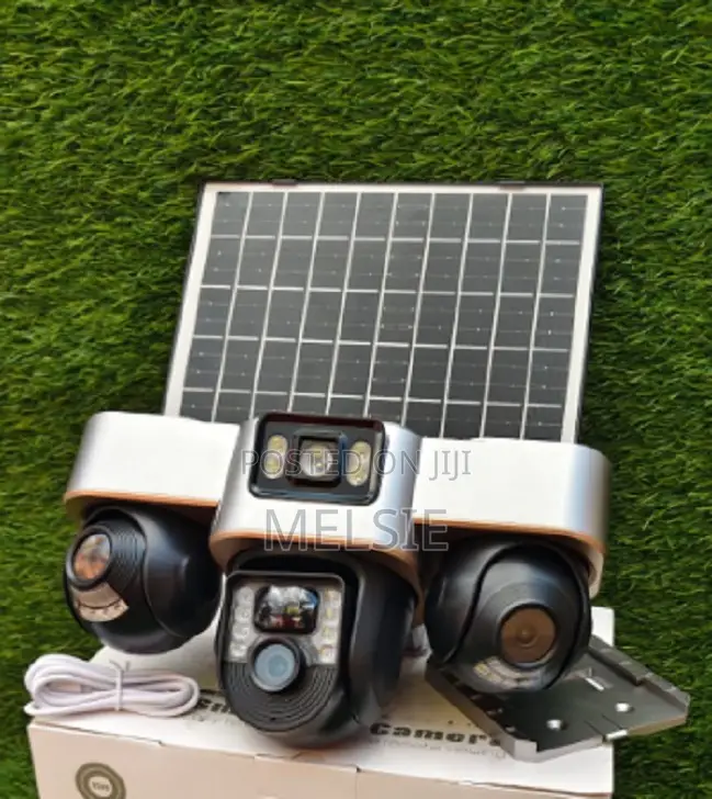 Three Lens Security Camera Solar Powered 4g Solar Camera