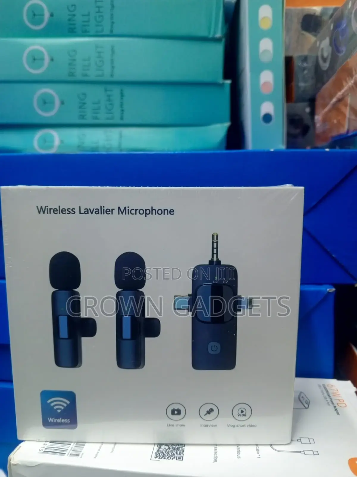 Dual Wireless Lavalier Mics With Receiver for Vlogging Live
