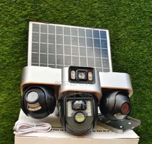 V380 Triple Lens Solar Camera PTZ Solar CCTV Security Rotatable Camera
