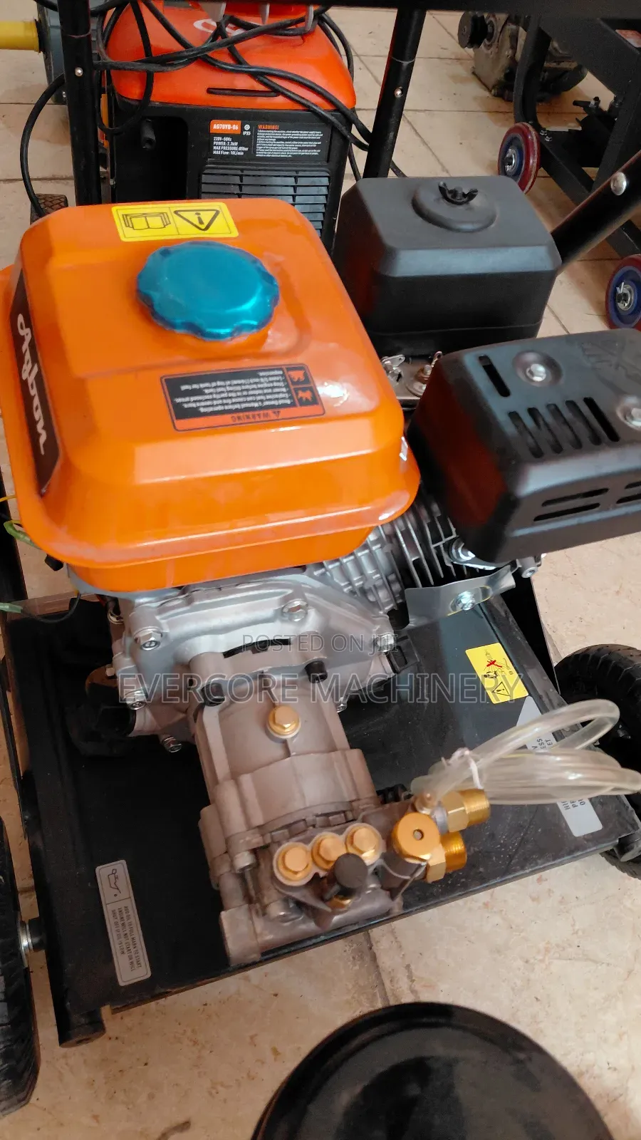 Petrol Powered Highpressure Washer Machine With Nozzles.