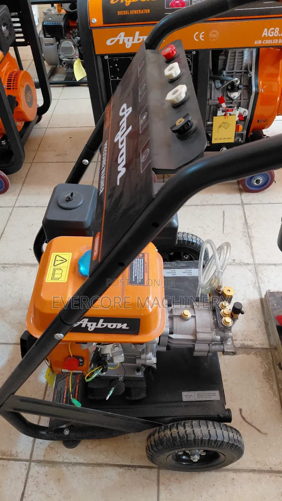 Petrol Powered Highpressure Washer Machine With Nozzles.