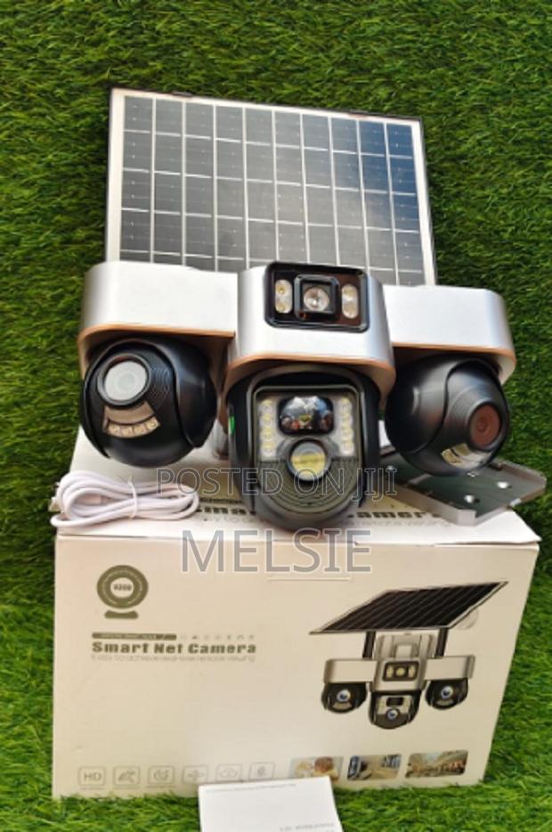 PTZ 4g V380 Triple Lens Solar Camera Triple Lens Rotatable CCTV Camera - main view