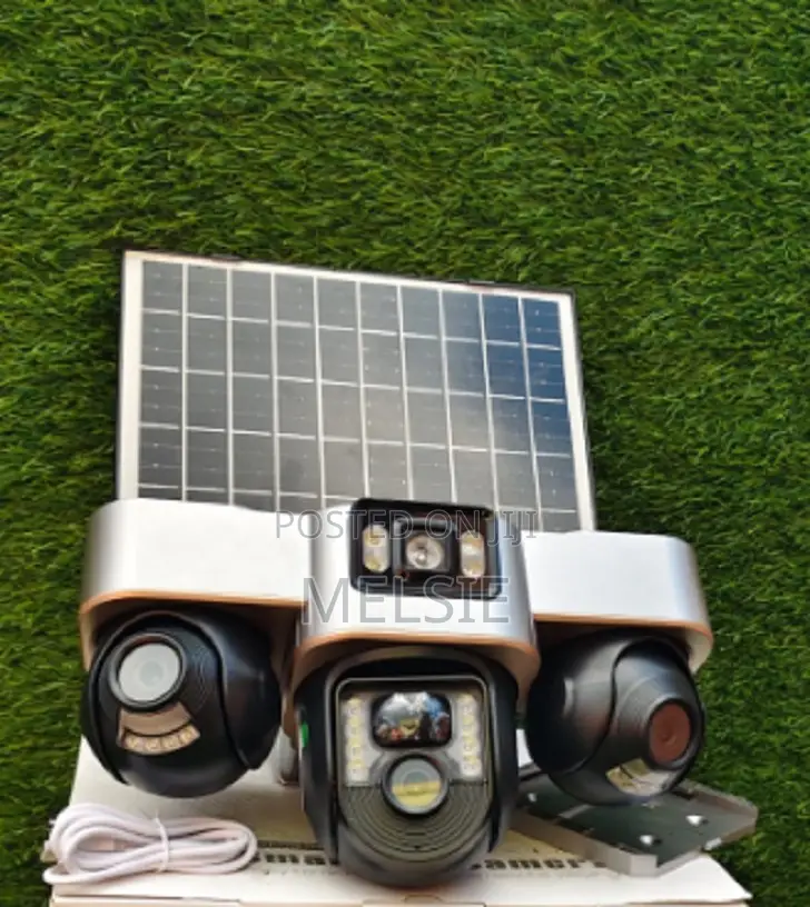 V380 4g Solar Security Camera – Dual Lens Rotatable Triple Lens Cam