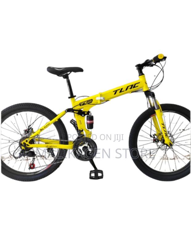 Size 24 Inch Bike Yellow Foldable Bike Steel Frame