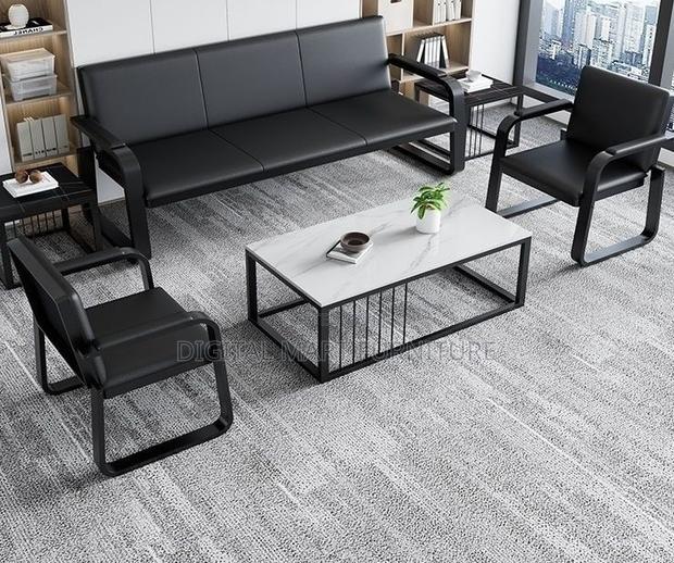 Office Sofa: Smooth Leather Sofa High Quality Materials