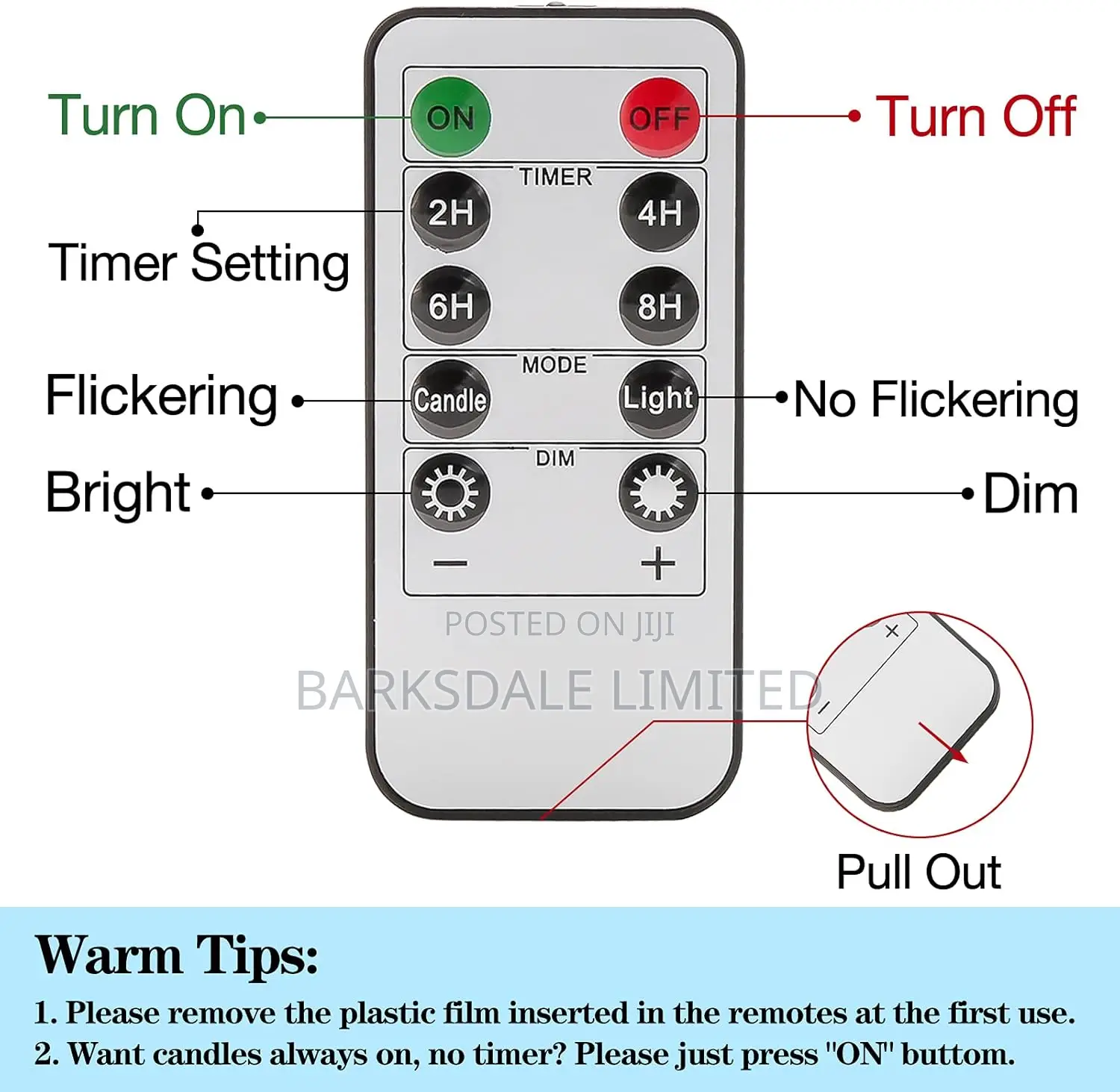 10-key Remote Control Timer Led Flameless Candles Electronic Lights