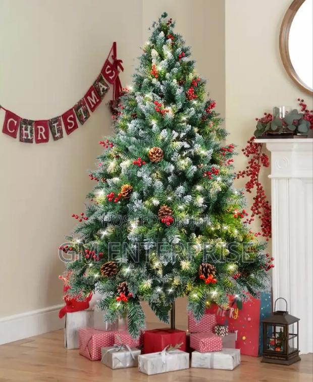 *6ft Frosted Christmas Trees With Cones - main view